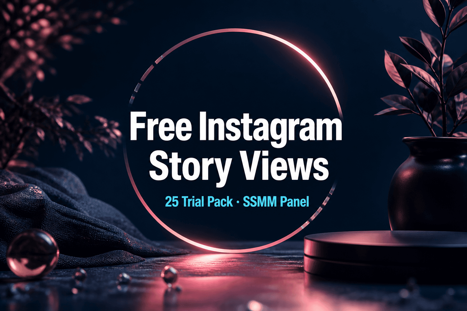 Free Instagram Story Views pack cover — 25 story views trial on SSMM Panel