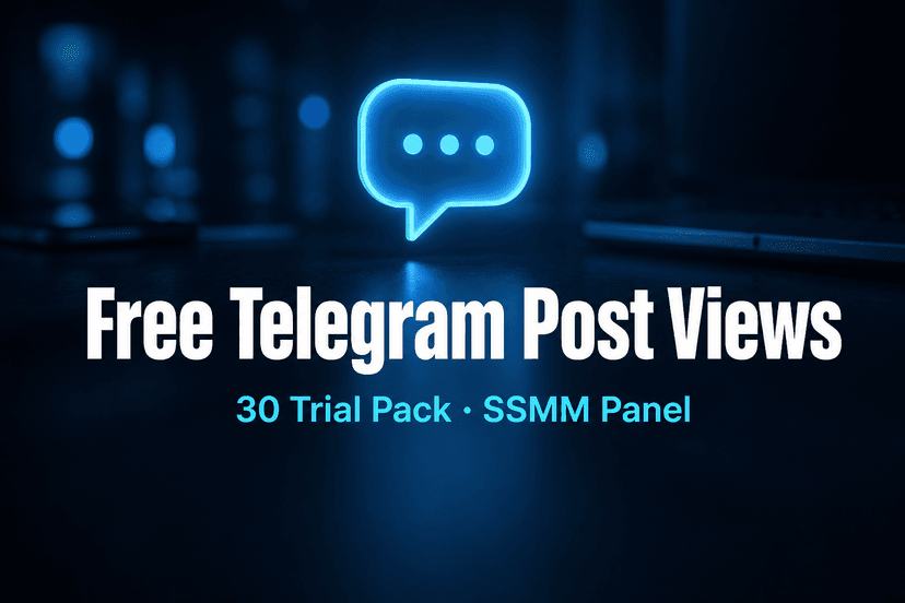 Free Telegram Post Views pack cover — 30 post views trial on SSMM Panel